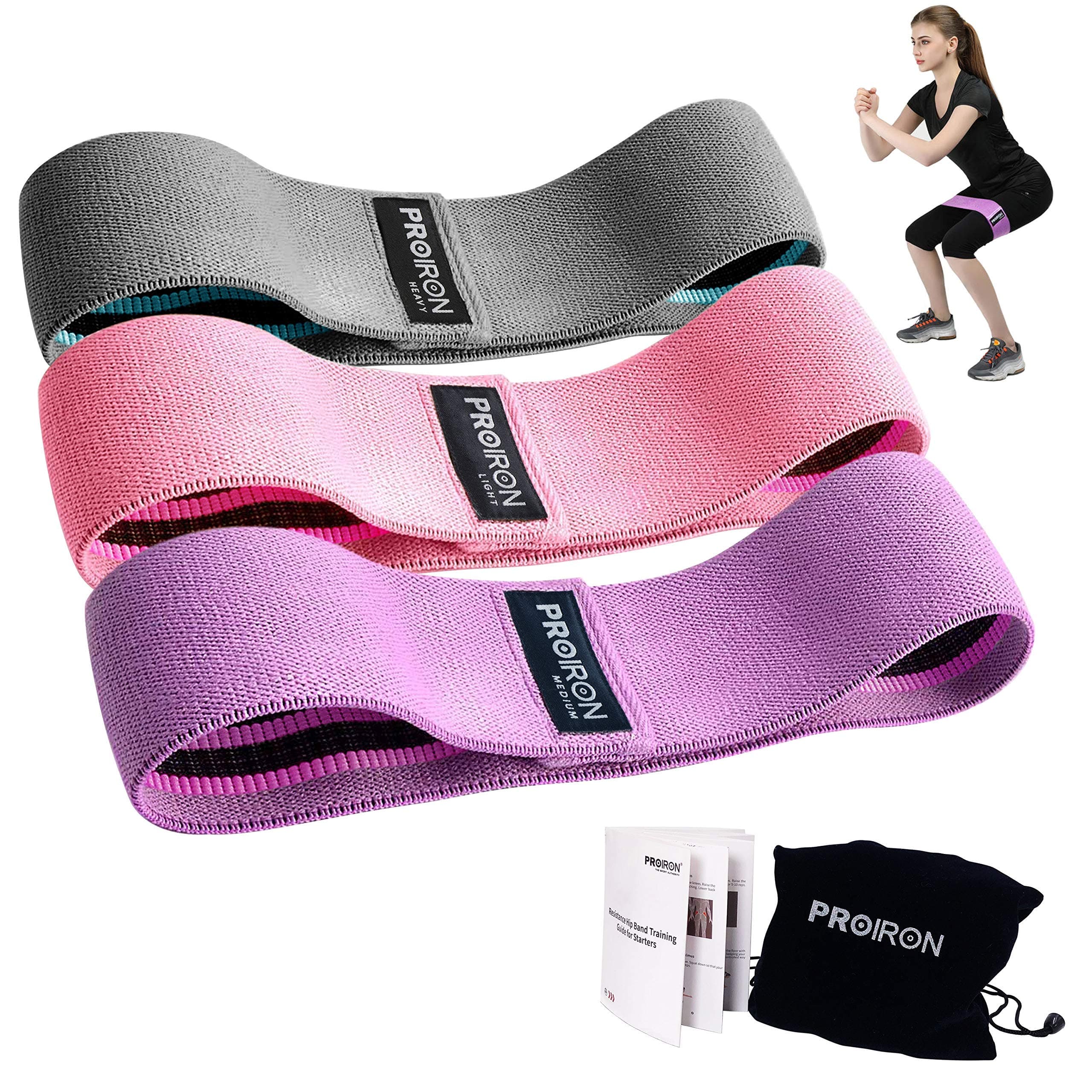 Fabric Exercise Resistance Bands for Women Leg Glute Workout, Non-Slip Booty Bands Resistance Loops, Yoga Pilates Training