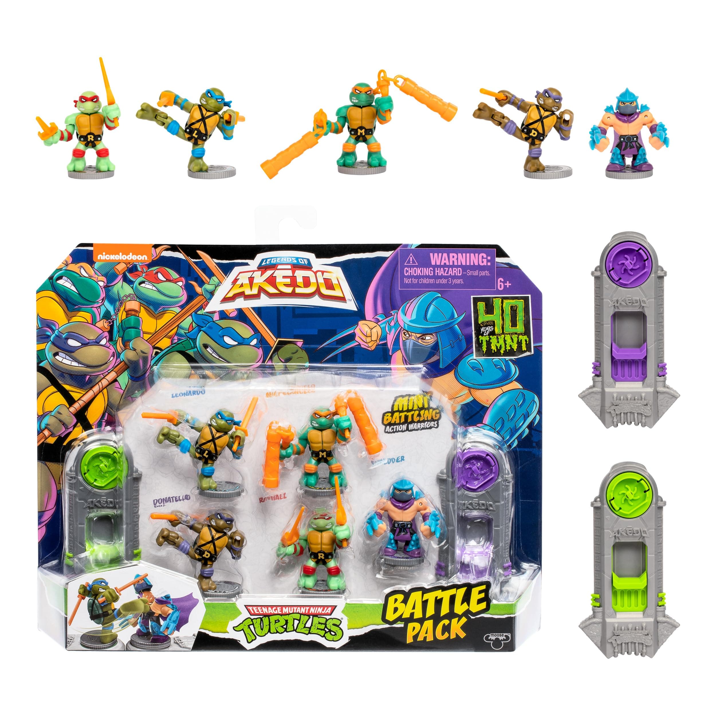 Legends of Acedo Teenage Mutant Ninja Turtles Battlepack includes Silver Battle Controllers with Mini Battle Warriors Donatello, Leonardo, Michelangelo, Raphael, and 2 Shredders