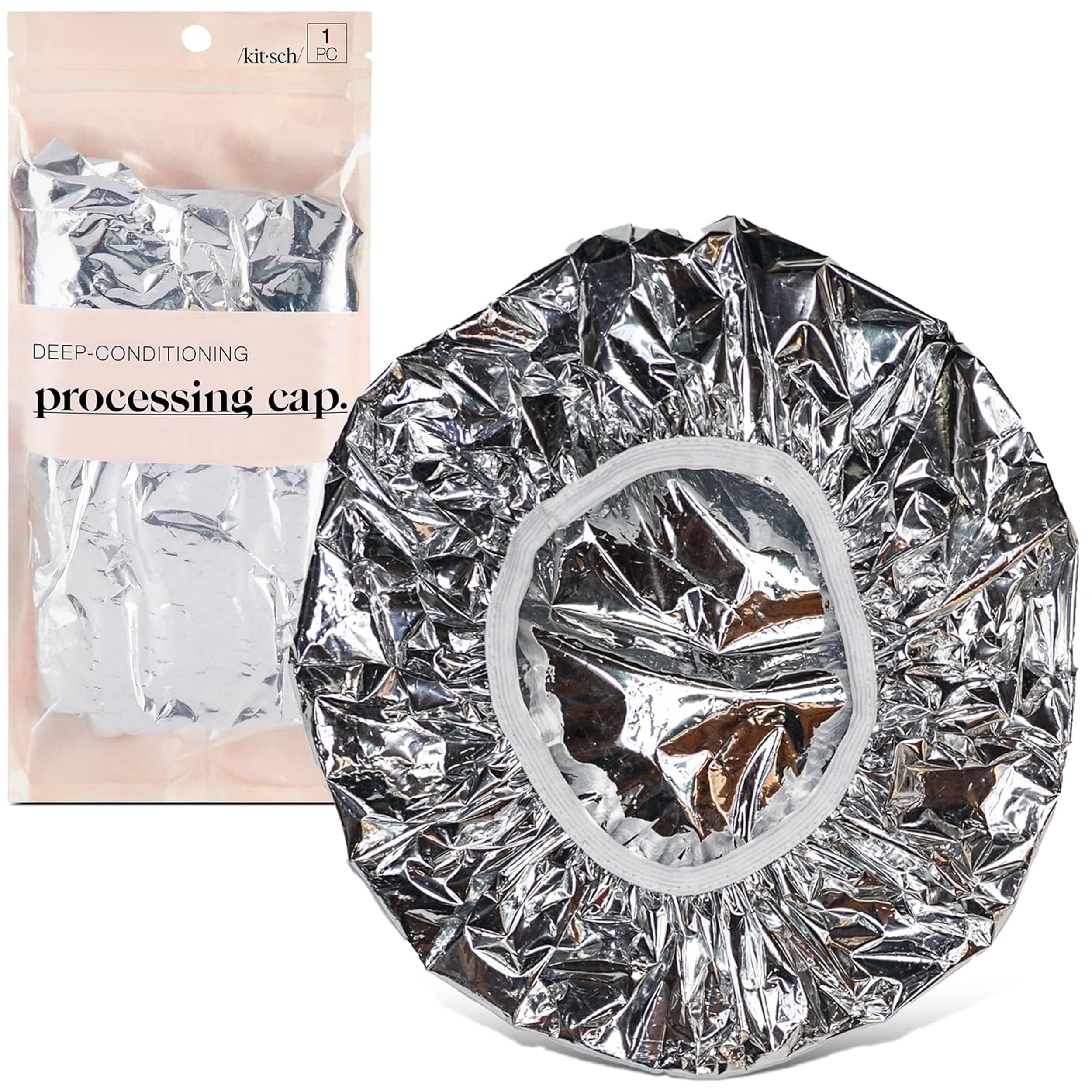 Kitsch Reusable Processing Cap for Hair, Deep Conditioning Cap, Coloring Cap for Hair, Aluminum Thermic Silver Foil Cap