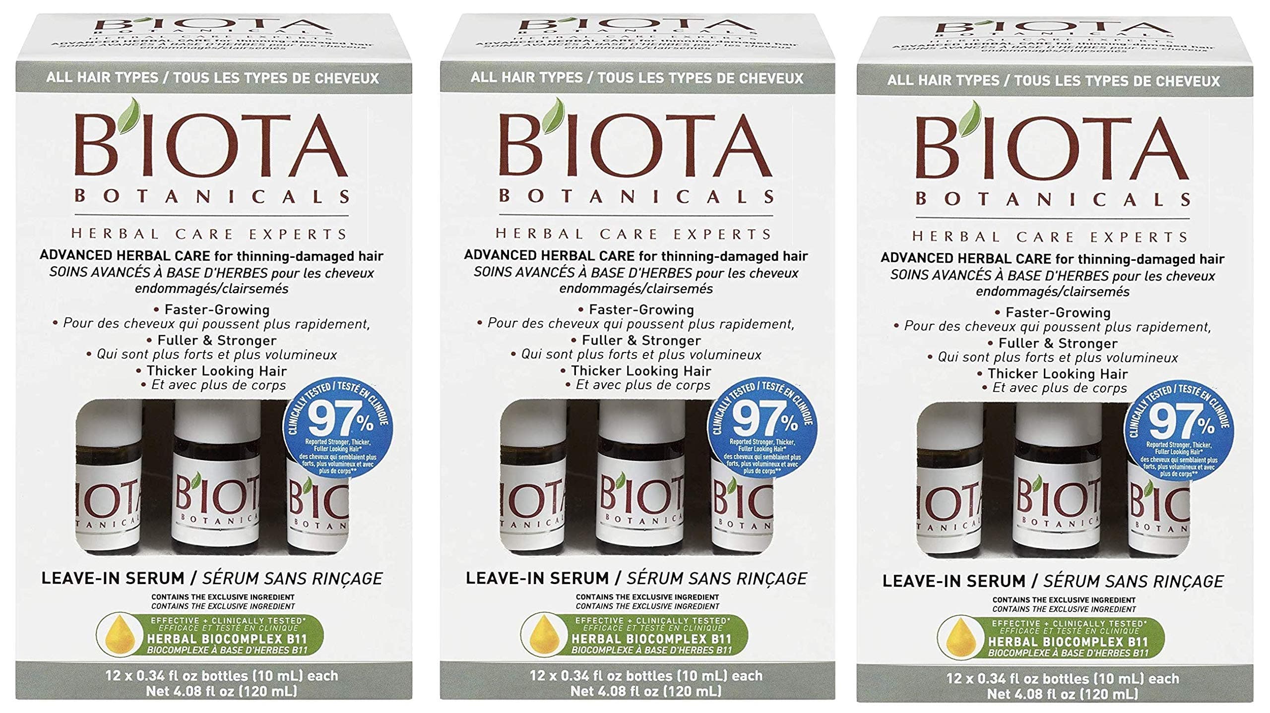 BIOTA BOTANICALS ADVANCED HERBAL CARE LEAVE-IN SERUM,12 count,0.34 oz (3)