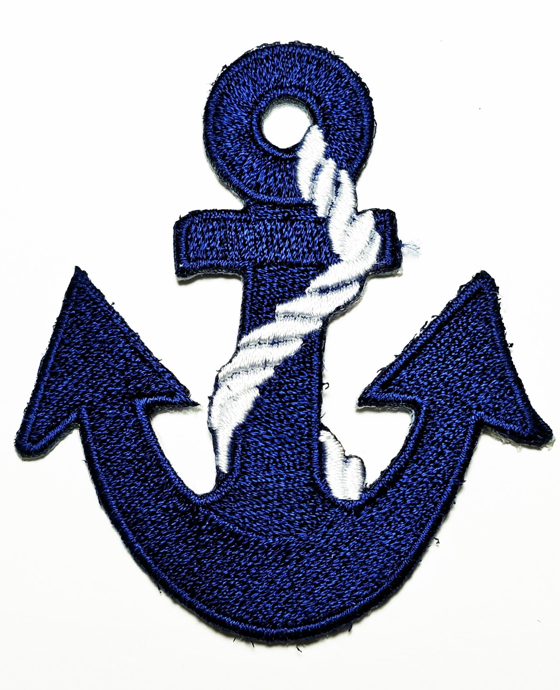 HHO Anchor navy biker tattoo retro ship boat sea sew dark blue embroidered Patch Embroidered DIY Patches Cute Applique Sew Iron on Kids Craft Patch for Bags Jackets Jeans Clothes