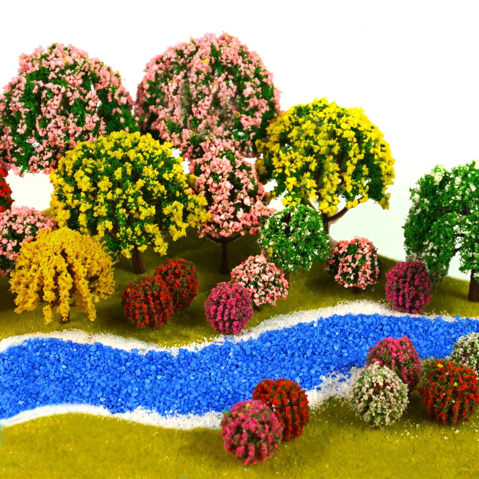 32 Pieces Model Trees 3.5cm - 10cm Mixed Model Tree Train Scenery Architecture Trees Fake Trees for DIY Crafts, Building Model, Scenery Landscape Natural Green