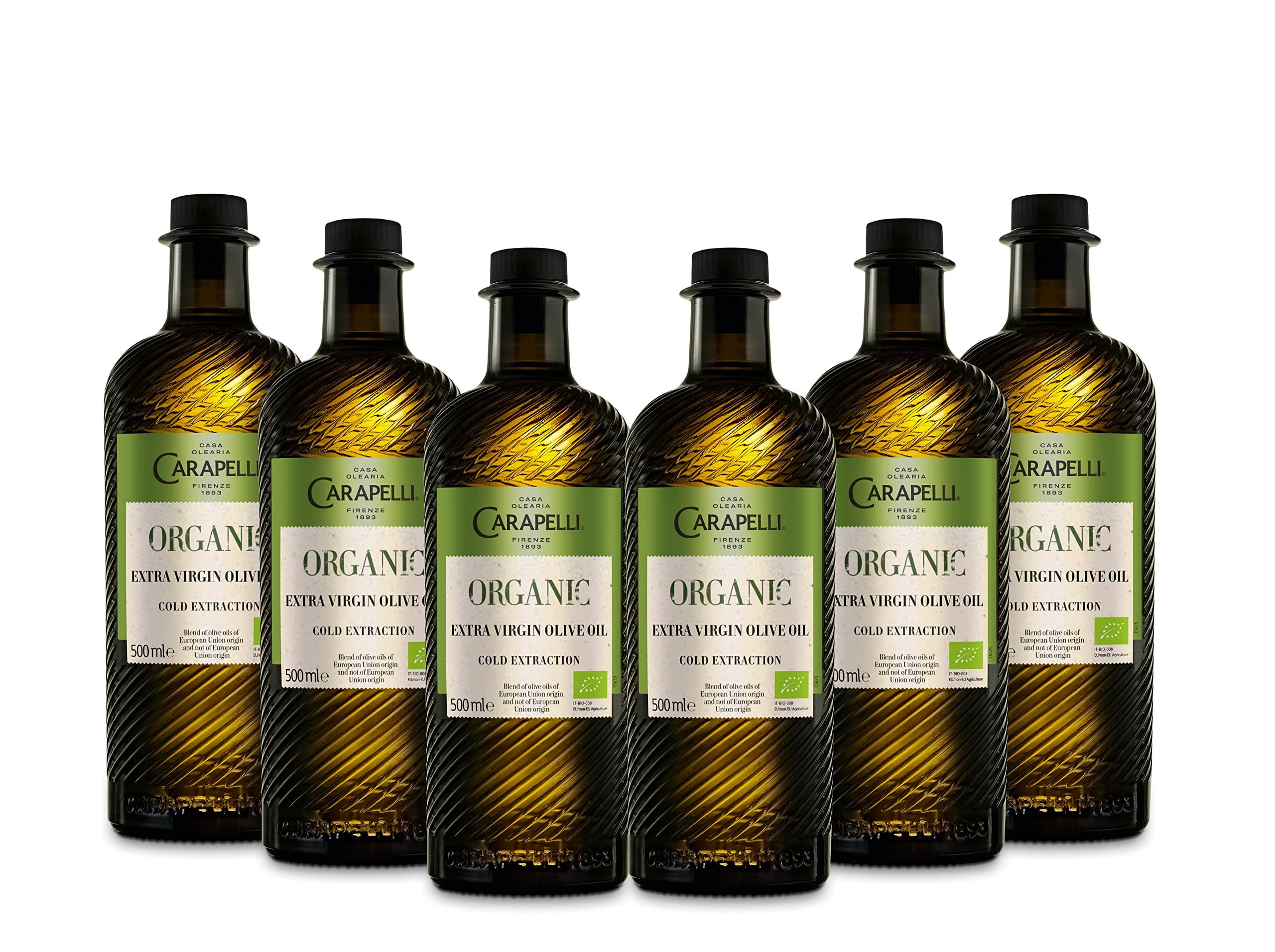 Organic Extra Virgin Olive Oil, Extra Virgin Olive Oil, Cold Pressed Extra Virgin Olive Oil, Pack of 6 x 500 ml