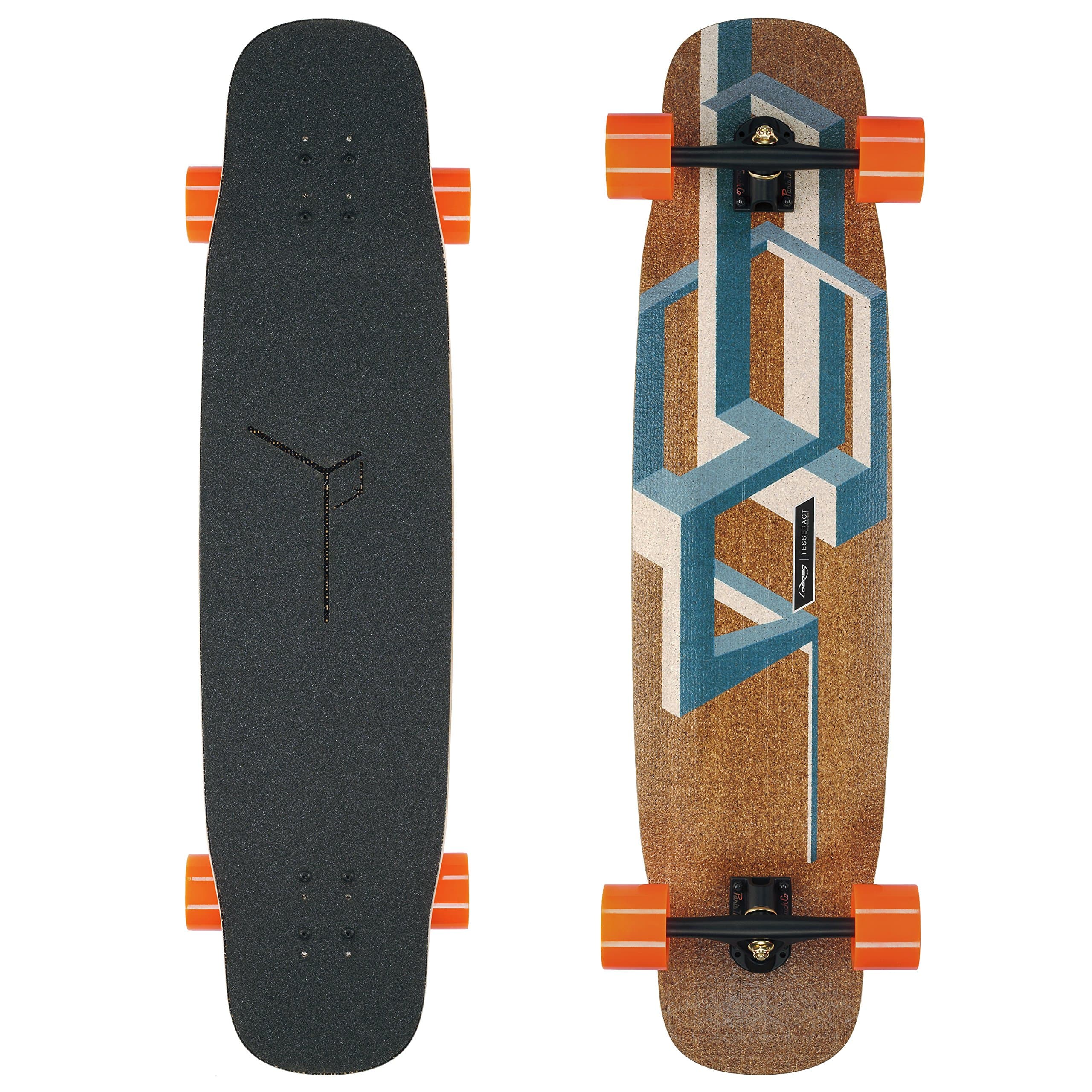 Basalt Tesseract Bamboo Longboard Skateboard Complete (Dark Blue, 80a in Heat Wheels)