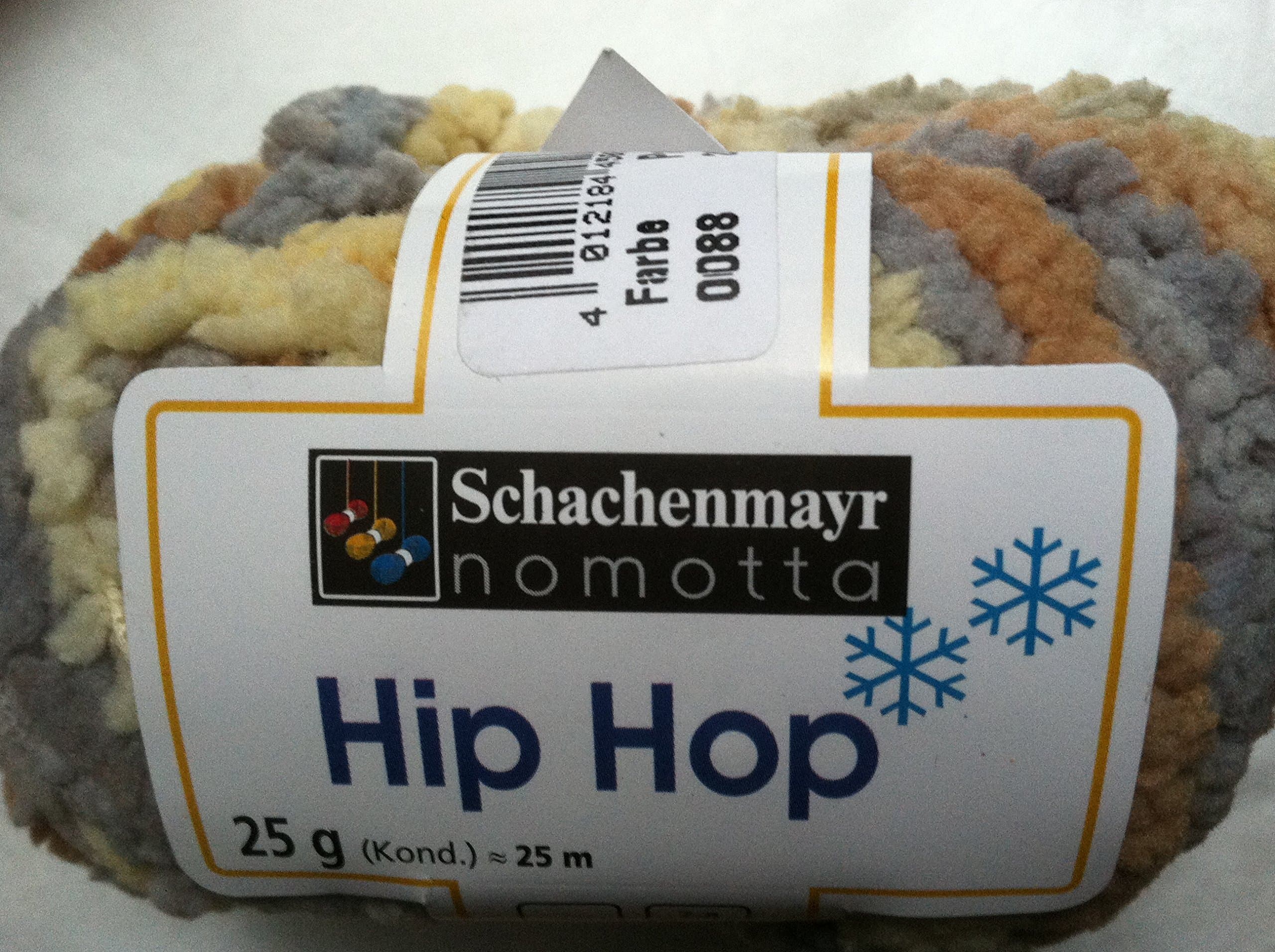 Schachenmayr nomotta Hip Hop #0088 Grey Caramel Yellow Puff Chenille Bulky Yarn