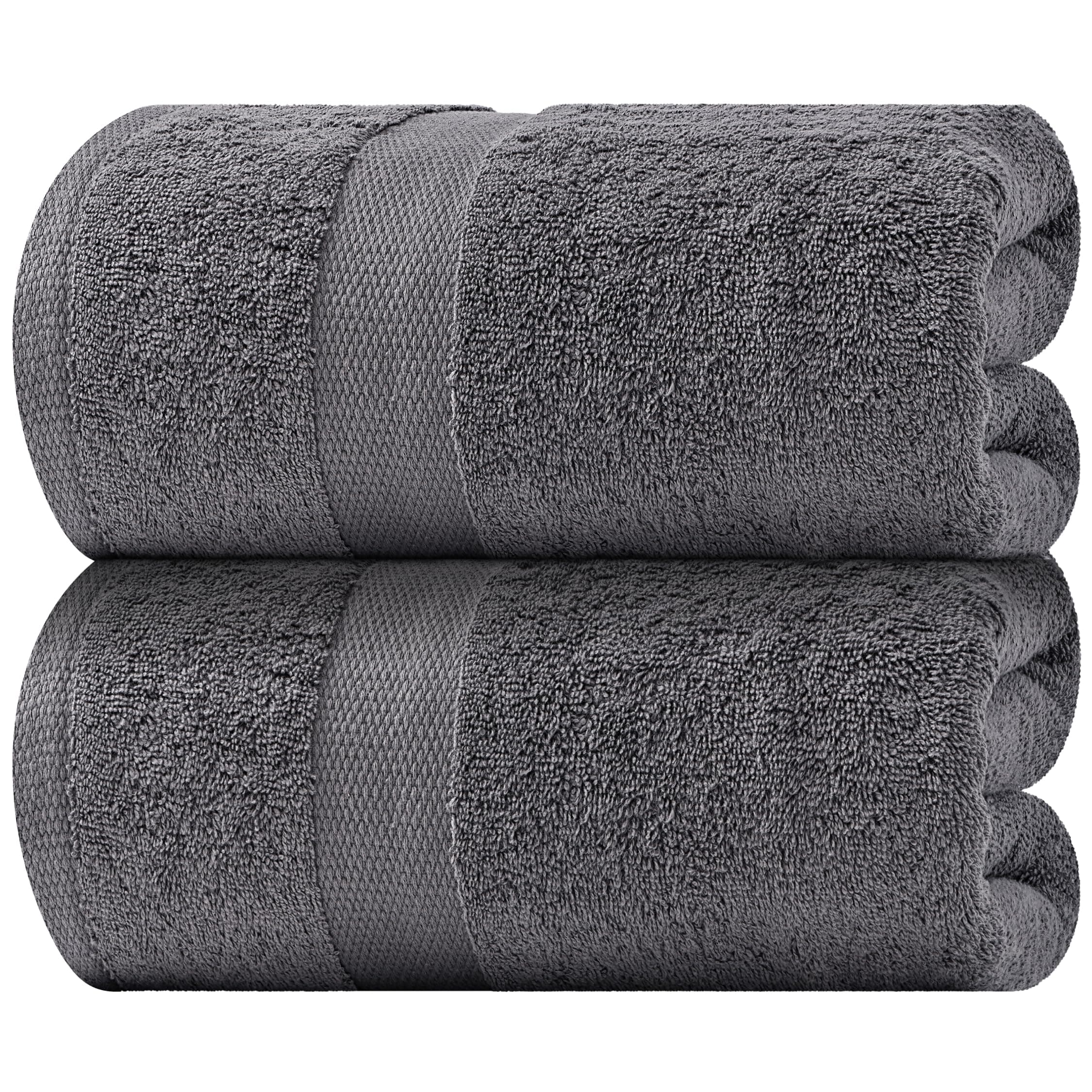 White Classic Luxury Soft Bath Sheet Towels - 650 GSM Cotton Luxury Bath Towels Extra Large 35x70 | Highly Absorbent and Quick Dry | Hotel Quality Extra Large Bath Towels Oversized, Dark Gray, 2 Pack