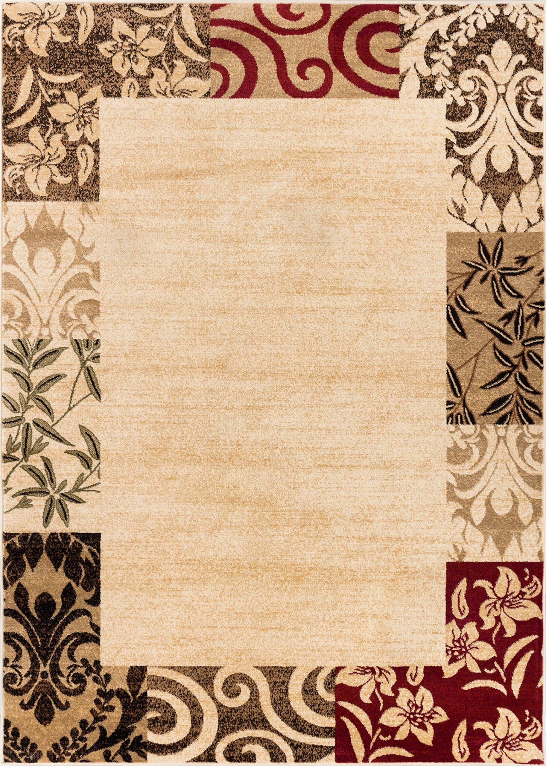 Well Woven Barclay Vane Willow Damask Beige Modern Area Rug 9'3'' X 12'6''