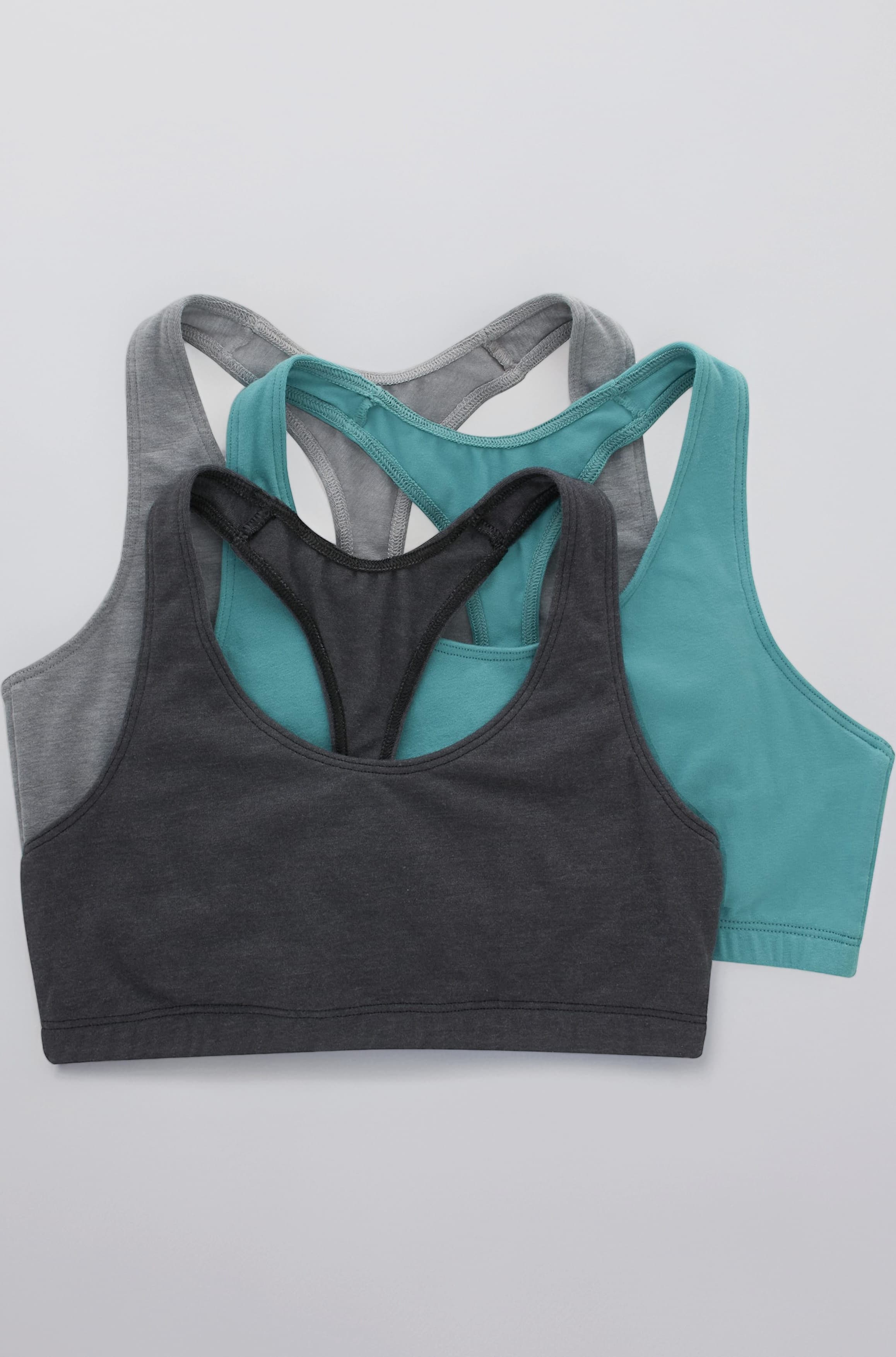 Hanes Women's Racerback Cotton T-Back Bralette (3 Pack)