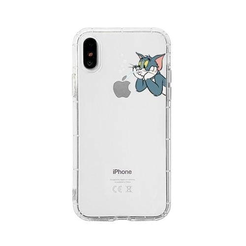 tuehanshop - Funny Cartoon Cat and Mou Phone Ca for iPhone X XR XS Max 6 6S 7 8 Plus Cute Jerry Tom Clear Soft T Silicone Couple Cover Material - for iPhone Xs-Style 283