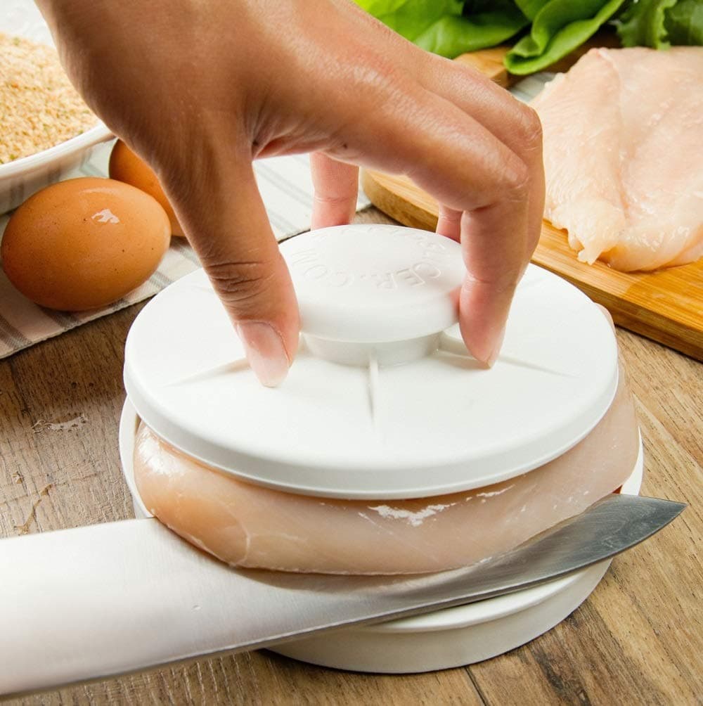 Rapid Slicer Food Cutter Guide and Rada Cutlery French Chef Knife Bundle - 2 in 1 Kitchen Tools, Slices Fruits, Meat, Vegetables, Breads, Bagels Quickly and Easily