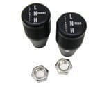 JB Custom Fabrication Billet Aluminum Twin-Stick Transfer Case Shifter Knobs, Black Anodized, Laser Etched