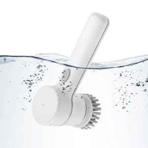 CONERX Electric Spin Scrubber Cordless Power Cleaning Brush with 5 Replaceable Brush Heads Rechargeable Scrubber for Bathroom Tub Sink Kitchen Dishes Tile Window Floor Grout, White