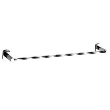 Chrome Finish 24 Inch Modern Single Towel Bar