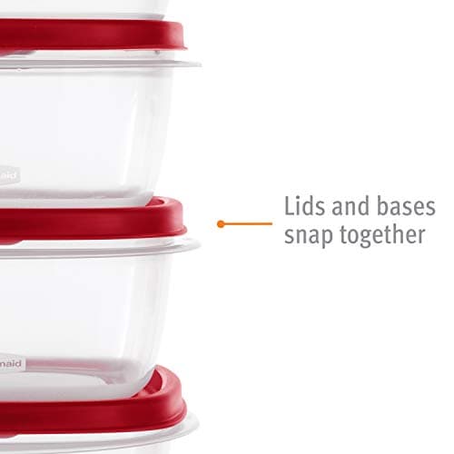 Rubbermaid Easy Find Vented Lids Food Storage Containers 5-Cup 2Pk red