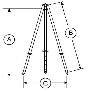 Wallace 3 Ton Steel Adjustable Height Tripod 9'1"-13'7"