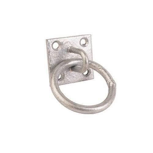 Coloured Tie Ring on 50mm Plate Stable Horse Pony Tie Up Ring (Galvanised)