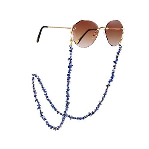 PEARLADA 18K Gold Eyeglass Chain Sunglasses Strap Holder Reading Glasses Retainer Gold Beaded Chain String Cord Lanyard