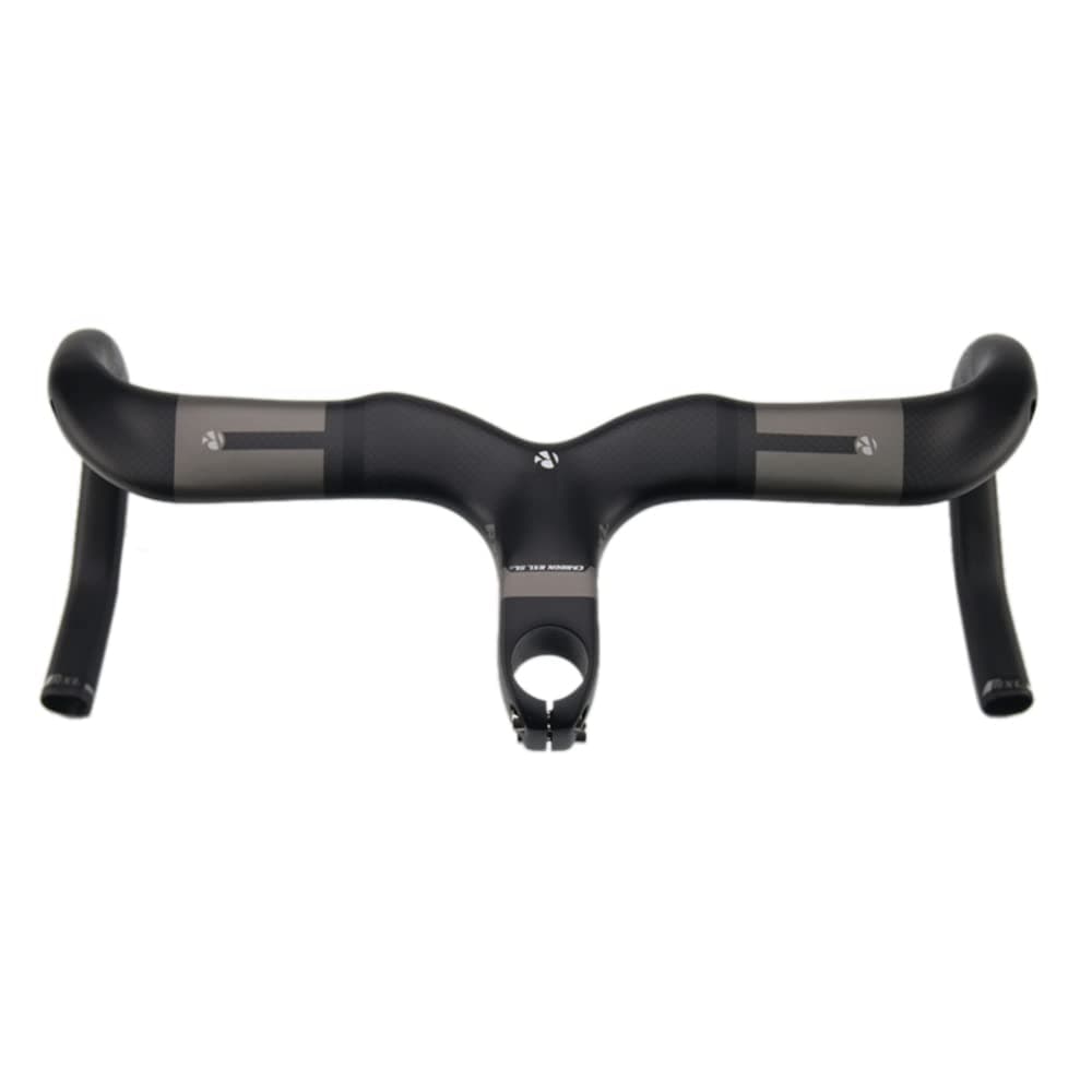 38cm handlebar carbon handlebars road bike handlebar carbon fiber integrated handlebar Fork Diameter 28.6mm handle stem 90mm Gray 3K Matte drop handle bar