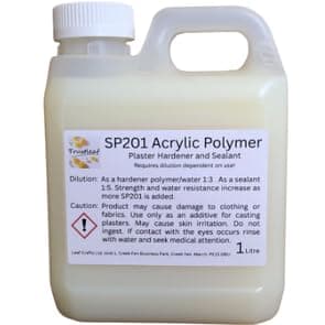 SP201 Acrylic Polymer - 1kg (1 Litre) - Casting Plaster Strengthener and Water Proofer