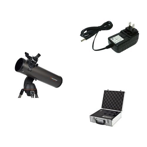 Celestron NexStar 130 SLT Computerized Telescope with 18778 AC Adapter (Black), Eyepiece and Filter Kit โ 14 Piece Telescope Accessory Set