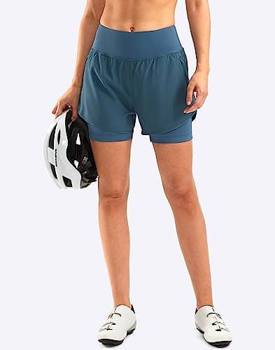 Bikewa Women's Mountain Bike Shorts 4D Padded MTB Cycling Riding Biking Bicycle Biker Cycle Shorts for Women Zipper Pockets