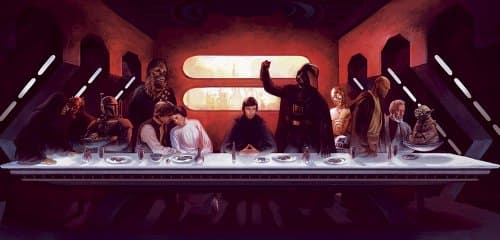 BDP Movies Star Wars The Last Supper (2) XXL ONE PIECE NOT SECTIONS Over 1 Meter Wide Poster Art Print! **UK SELLER - SAME DAY SHIPPING**