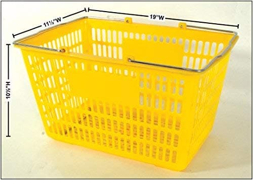 Shopping Basket Yellow Jumbo-Size Heavy-Duty Set of 12