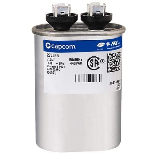 Oval Run Capacitor Fits Carrier P291-0754 - 7.5 uf MFD 440 Volt VAC