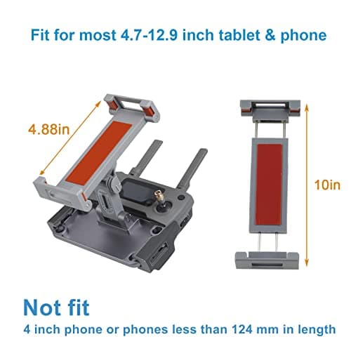 Hanatora 4.7~12.9インチ タブレットホルダーマウント DJI Mavic Mini、Mini SE、Mavic 2 Pro/Zoom、スパーク、Mavic Air/Proプラチナリモコン、アルミニウム製携帯電話アクセサリー用