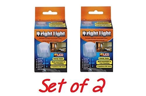 Set of 2 - 3x2¼" LED Bright Light Portable and Wall Mountable Lamps
