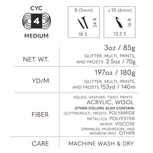 (3 Pack) Lion Brand Yarn Wool-Ease Yarn, Black