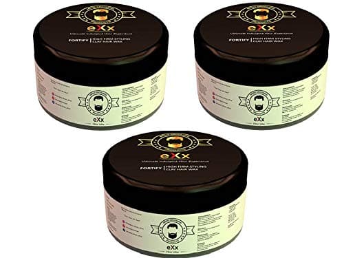 eXx styling clay hair wax for men (PACK OF 3, 300 gm) | Strong and long lasting hold | Restyling | Matte Finish | Adds Volume