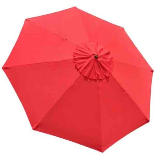 Heavy Duty 9x9 Ft/ 108” Diam Round 8-rib Umbrella Replacement Canopy Red UV Protection Sun Shade Waterproof Polyester Fabric Home Outdoor Garden Market Patio