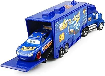 wltk Movie Cars 2 3 Hauler Truck Champion NO.51 & Hudson NO.51 Racer Speed 2PCS Vehicles , McQueen Jackson Storm Cruz Ramirez Vehicles