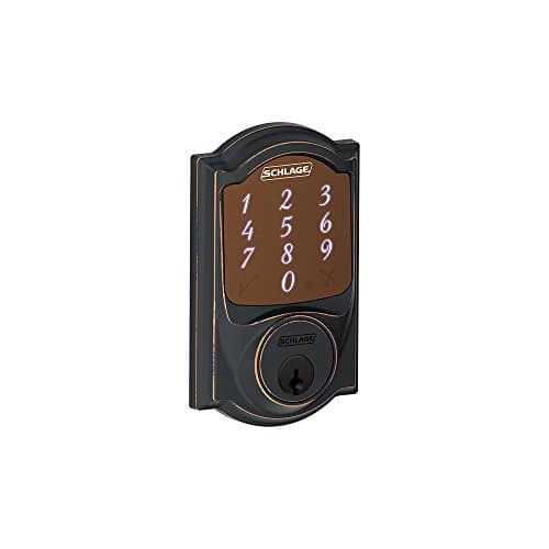 Schlage Sense Smart Deadbolt with Camelot Trim in Aged Bronze (BE479 CAM 716)