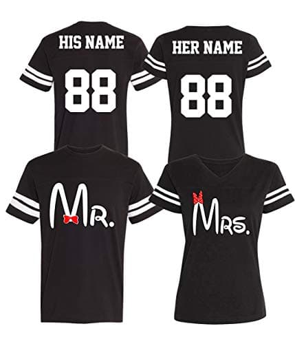 Custom Cotton Jerseys for Couples - His and Her Matching Couple Jersey Shirts