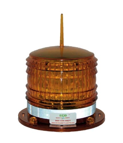 S8LS Amber Steady-ON 2NM IP67 Solar LED Marina Dock Barge Boat Safety Beacon Light