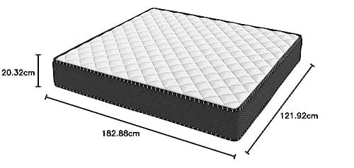 Comforto 8 Inch Pocket Spring Double Size Mattress (72x48x8 Inch, Pocket Spring) | Medium Firm Gadda | 5-Zone Motion Isolation Technology | Orthopedic | 8 Inch Mattress