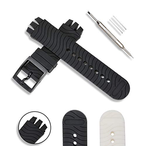 Waterproof Silicone Rubber Strap Cover with Accessories Set, Spring Bar Removal Tool, Watch Band, Non-Slip Surface, Replacement Wrist Watches, for Ladies and Men, Sport Face Skin 20mm