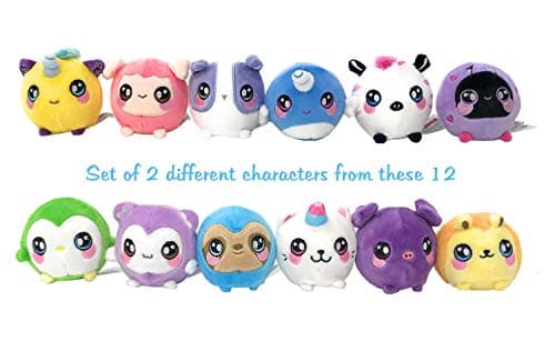 Squeezamals 2.5 Inch Mini Scented Pet Series 1 Super-Squishy Foam Stuffed Animal! - Set of 2 (12 Assorted Characters)