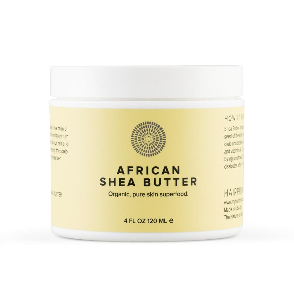 Hairprint African Shea Butter | Nourishing Face, Skin & Scalp Treatment | Pure Shea Oil from Vitellaria Paradoxa | Unrefined, Dye-Free, Non-Toxic (4 Fl Oz)