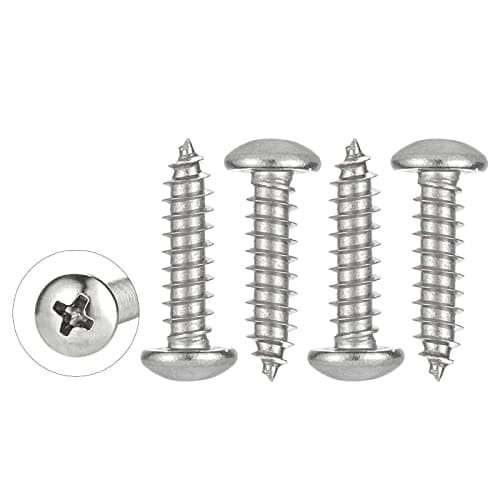 WELLOCKS Screws Set 50PCS 304 Stainless Steel, M5 x 20mm Self Tapping Screws Assortment Set, Round Head Rust Proof Wood Screw Kit for Homemade, Repairment, Woodwork Indoor(D035520)