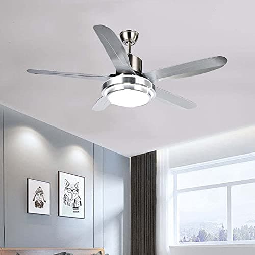 Luxurefan Ceiling Fans Indoor with Light Simple Decoration Home Restaurant 52 Inch Ceiling Fan with Light 5 Premium Plastic Leaves and Durable Frosted Shade Led Ceiling Fan with Remote