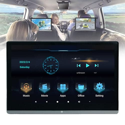 13.3in Car Headrest Video Players, Car TV Headrest Monitor with Touchscreen & LED Ambient Light, HDMI Out/in Bluetooth FM USB-8G+128G
