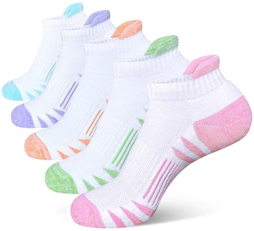 Womens Ankle Anti-blister Thick Cushioned Wicking Odor Resist Athletic Running Socks 5 Pairs