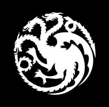 Game of Thrones House Targaryen Dragon Emblem Vinyl Die Cut Decal Sticker 5.50" White