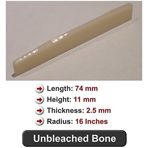 Polished Unbleached Bone Saddle - Fits Many Martin® Guitars