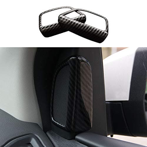 Carbon Fiber Color Door Speaker Audio Ring Cover Trim fit for Ford Focus 2012 2013 2014 2015 2016 2017 2018 RS ST Electric S SE SEL Titanium