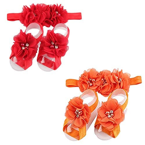 Baby Girl Foot Flower + Headband…