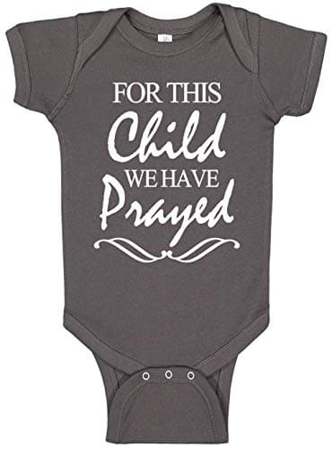 For This Child We Have Prayed Religious Baby Boy Girl Bodysuits For Baptism Christening